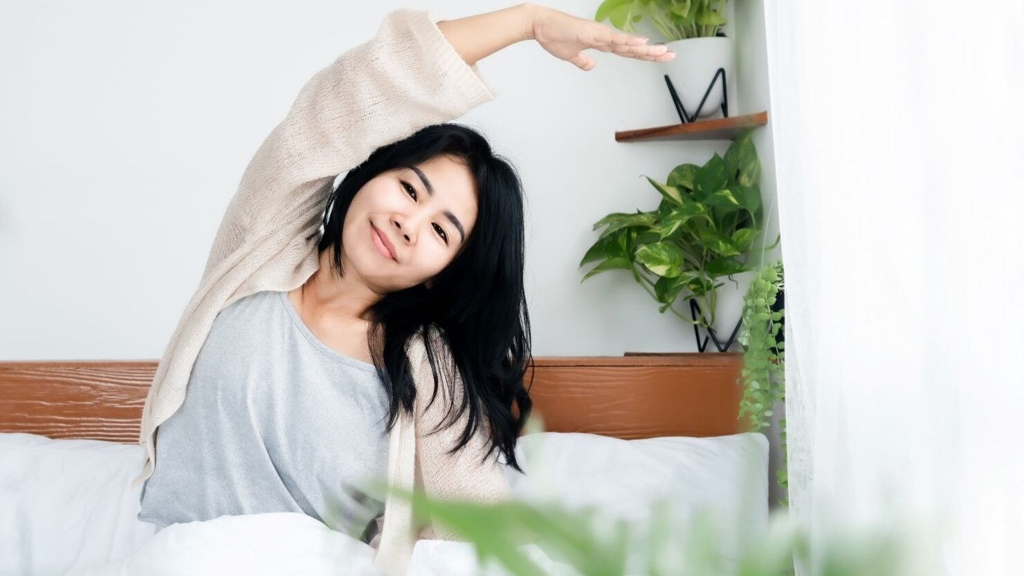 Woman enjoying a peaceful moment to stress less and improve well-being